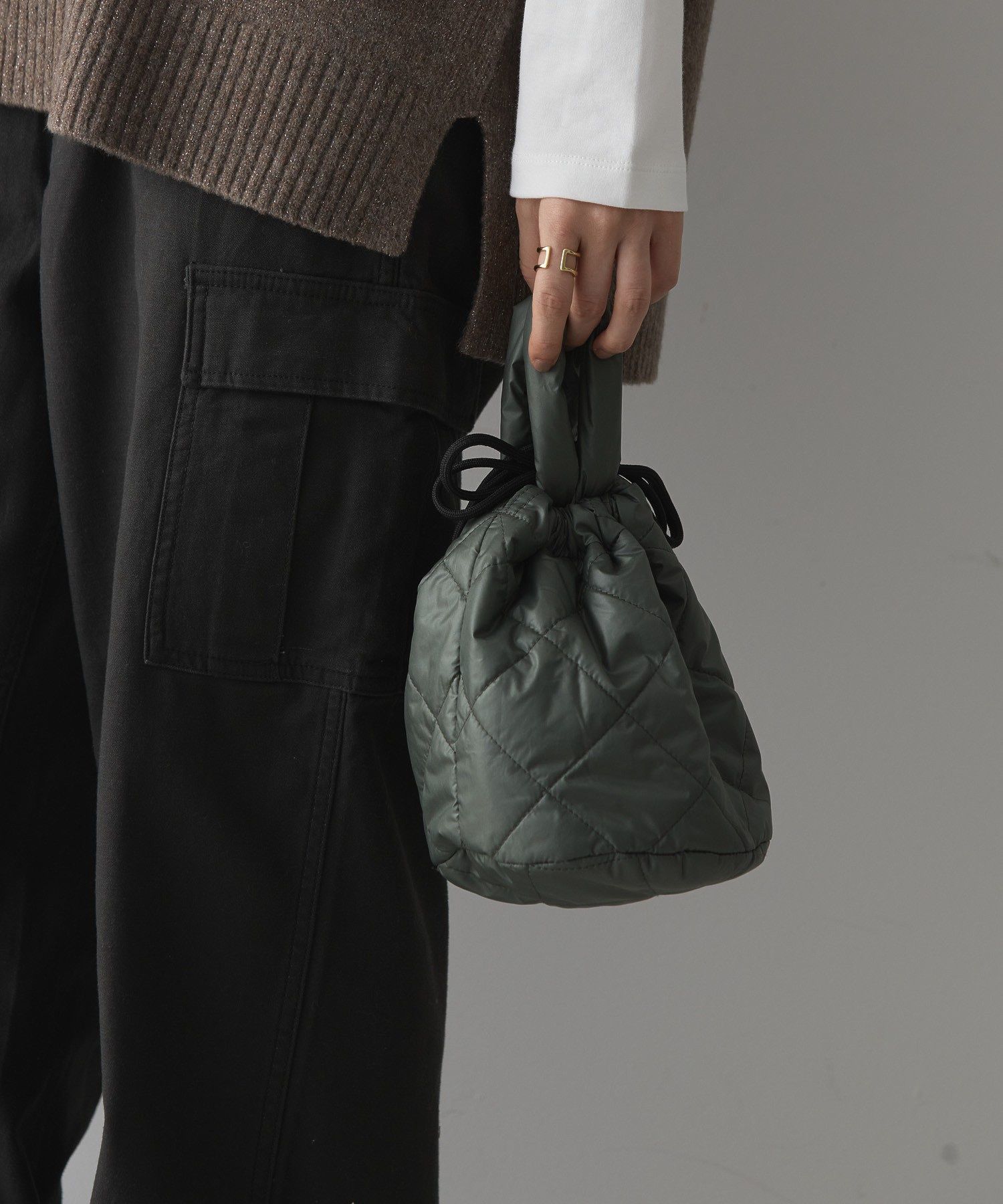 アメリカンホリック AMERICAN HOLIC キルティングミニBAG① （オリーブ） オリーブ