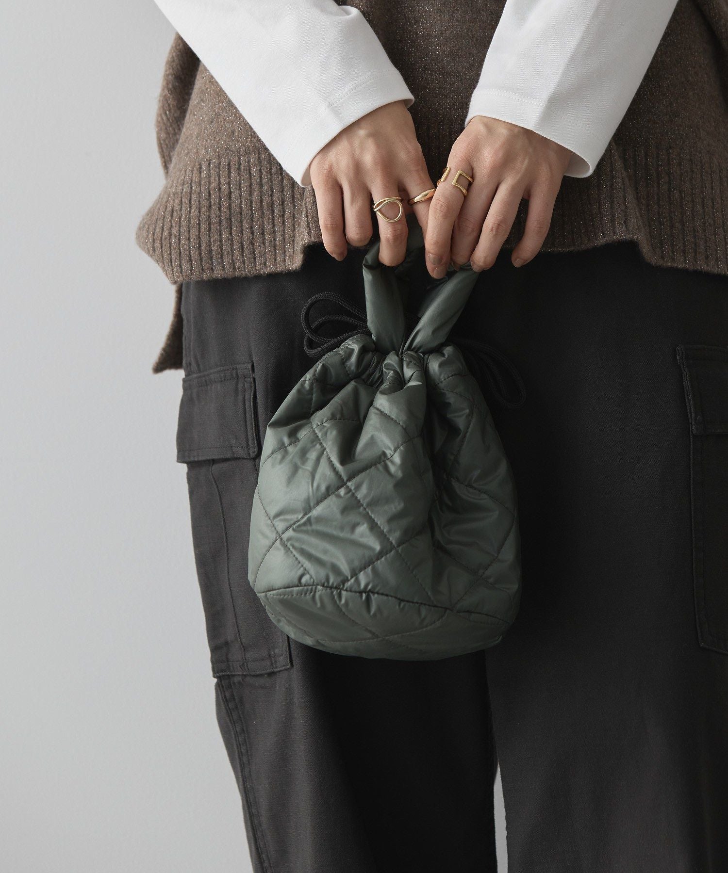 アメリカンホリック AMERICAN HOLIC キルティングミニBAG① （オリーブ） オリーブ