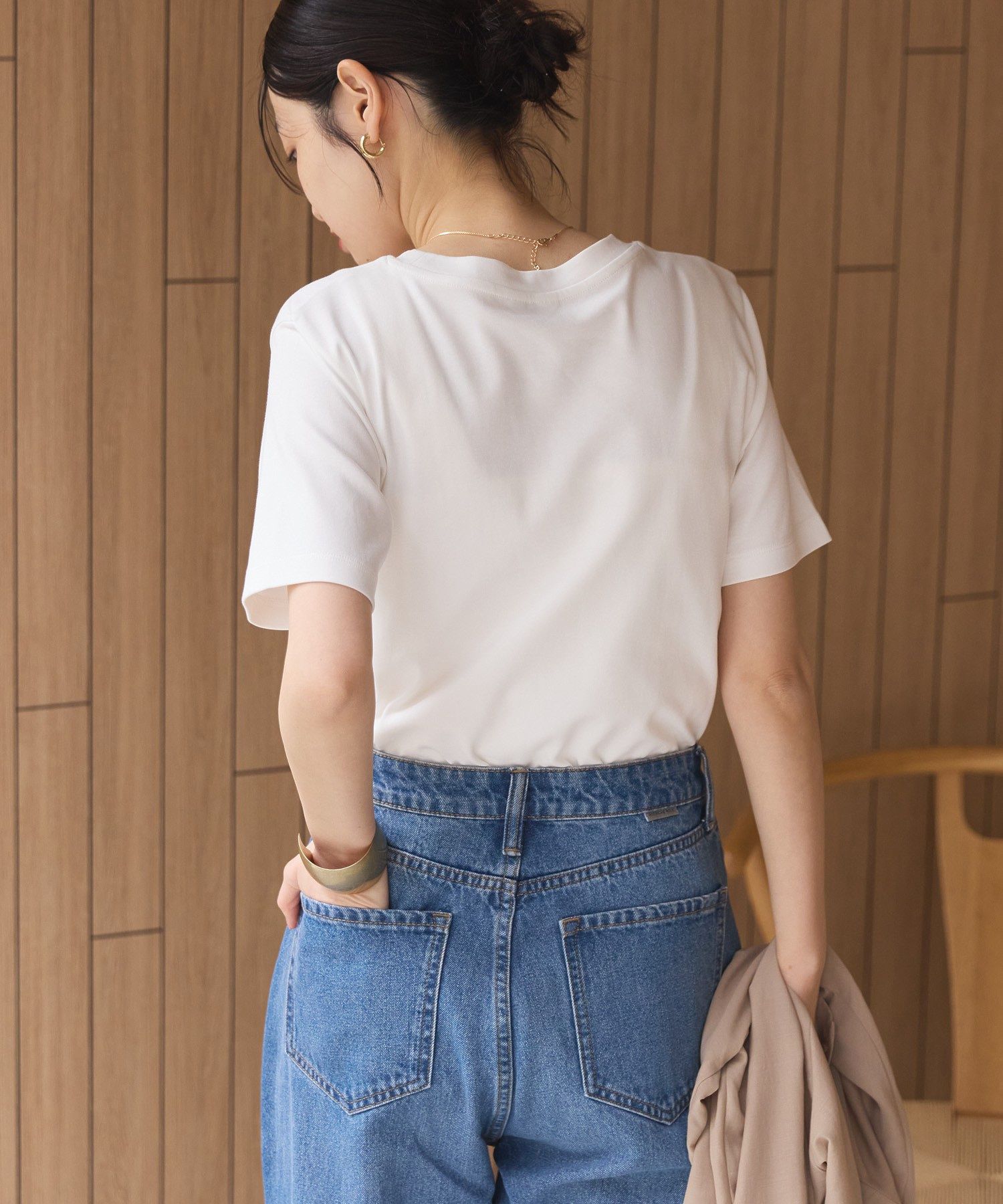 アメリカンホリック AMERICAN HOLIC きれいめコットンベーシックTシャツ(5分袖) （ピスタチオ） ピスタチオ
