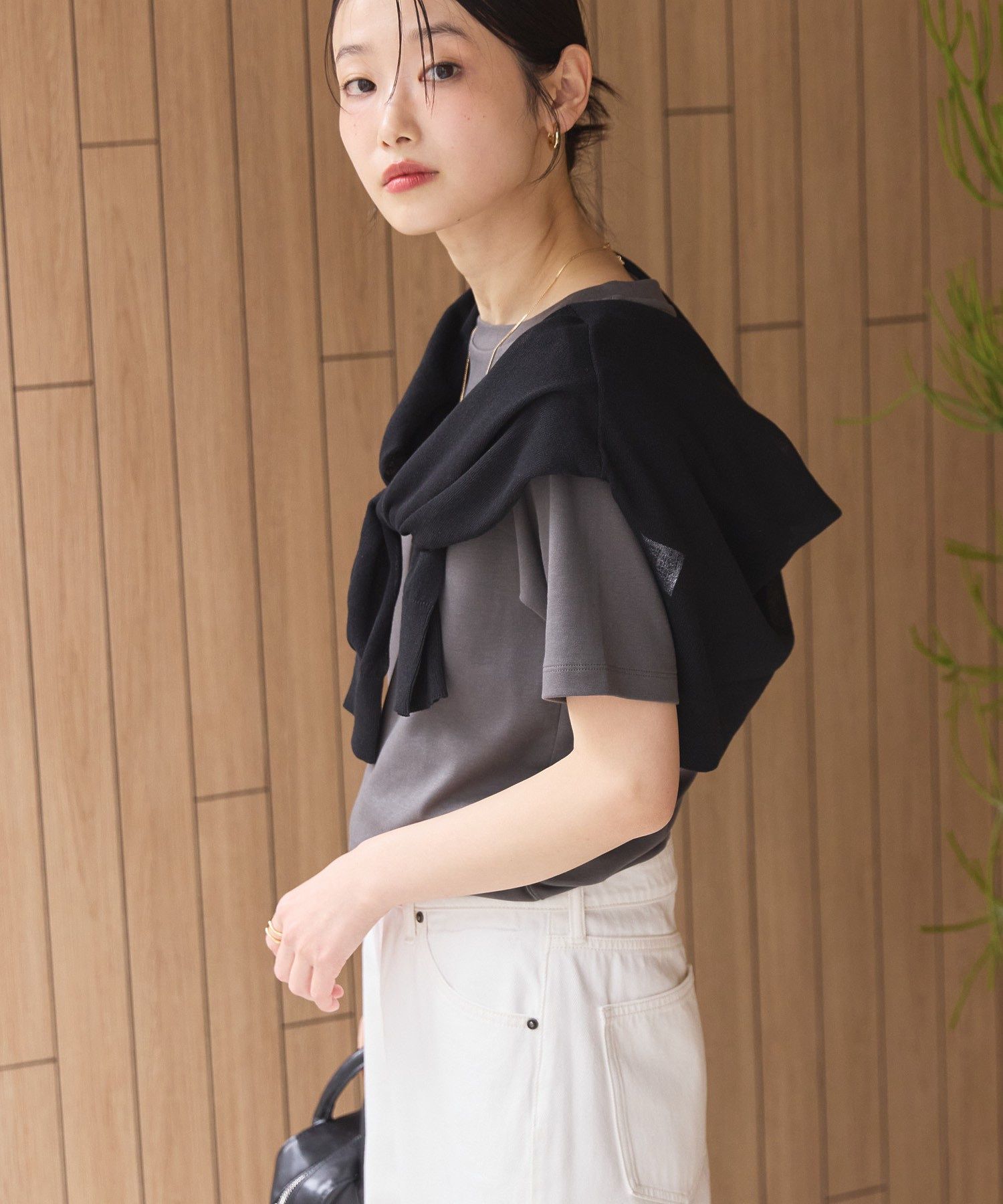 アメリカンホリック AMERICAN HOLIC きれいめコットンベーシックTシャツ(5分袖) （ピスタチオ） ピスタチオ