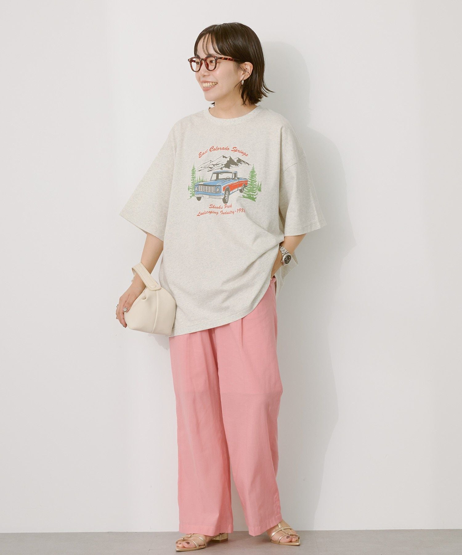 アメリカンホリック AMERICAN HOLIC センタープレスシアースラックスパンツ （ベージュ） ベージュ