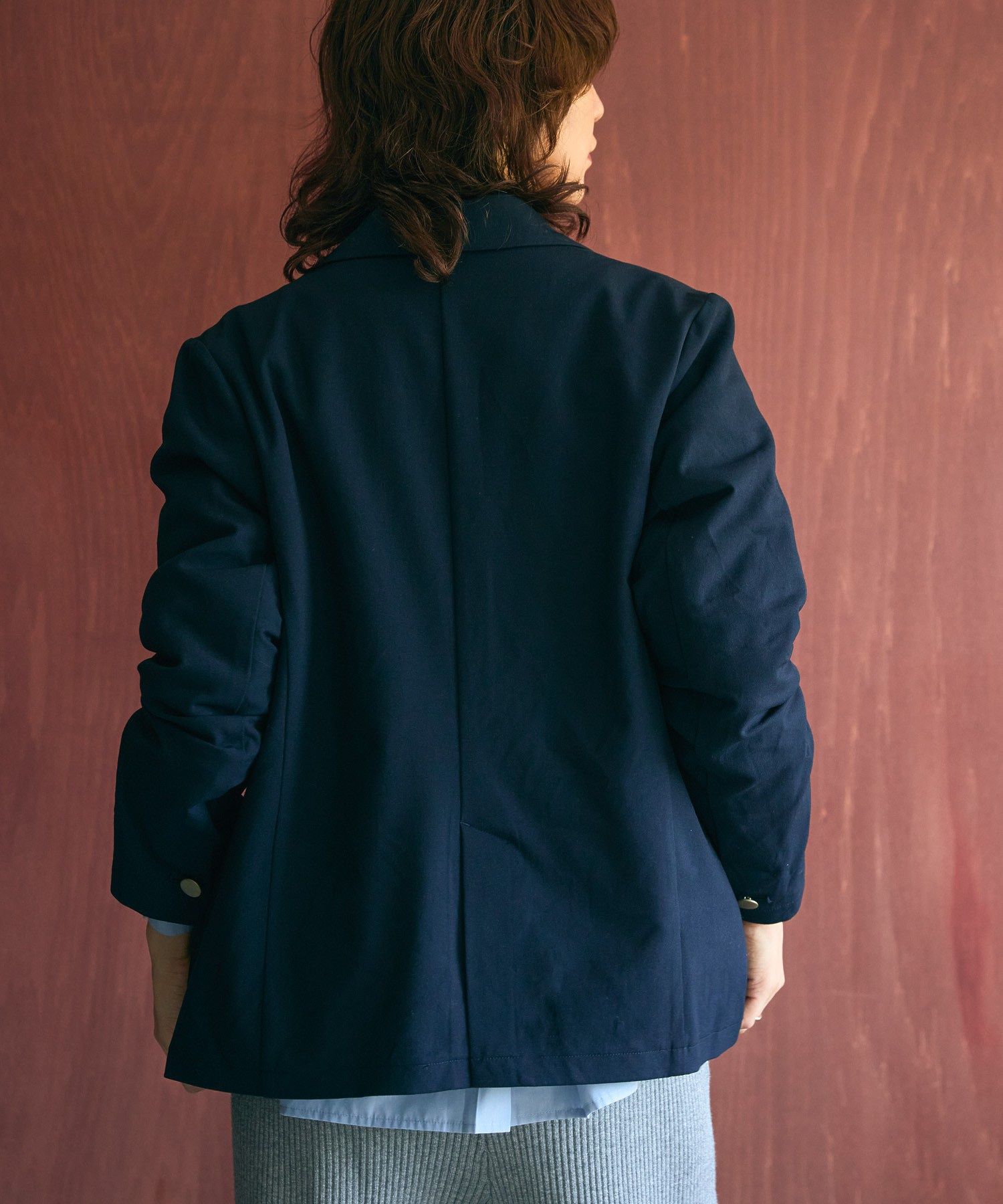 アメリカンホリック AMERICAN HOLIC イージーケアWテーラードジャケット （ネイビー） ネイビー