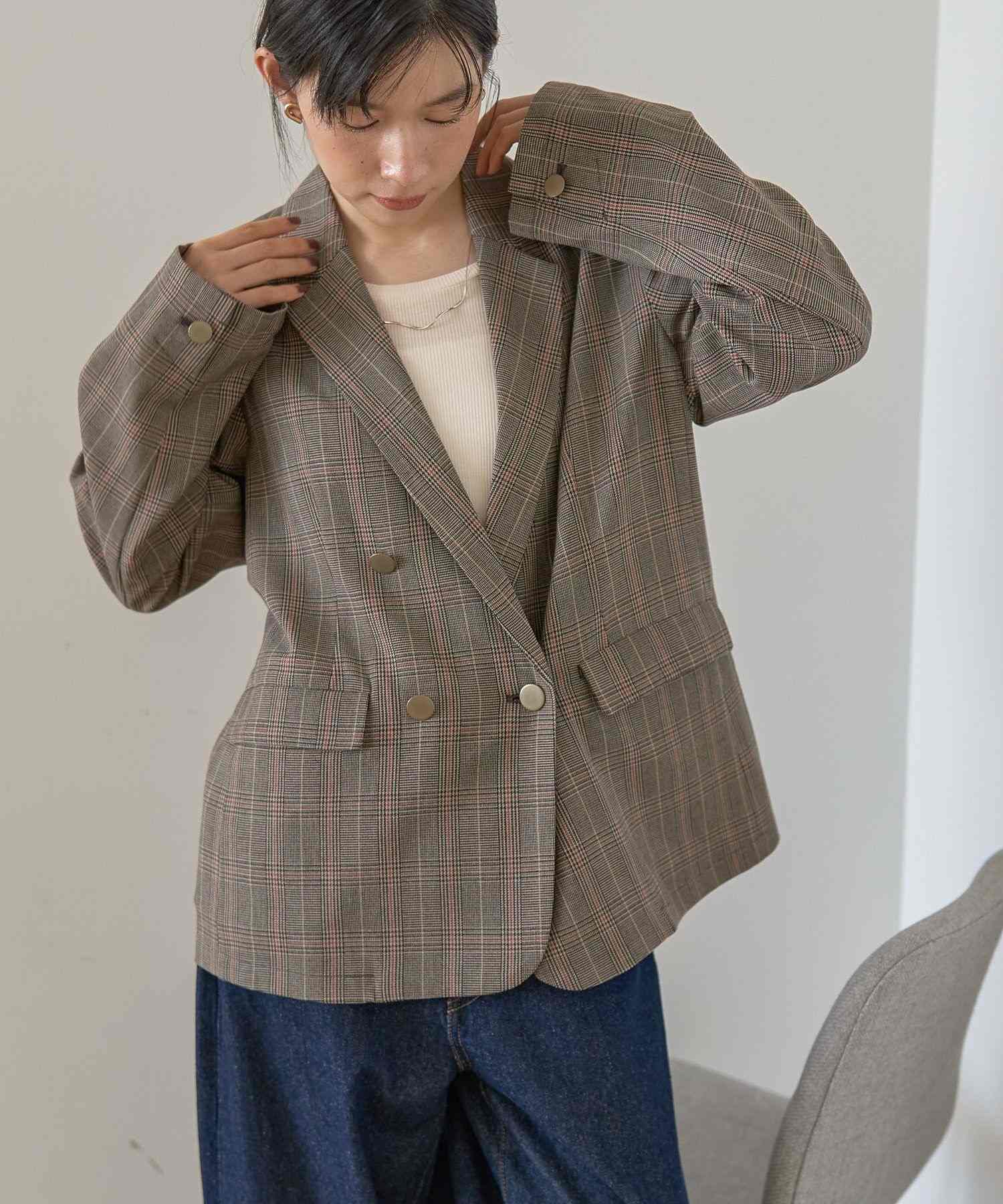 アメリカンホリック AMERICAN HOLIC イージーケアWテーラードジャケット （ネイビー） ネイビー