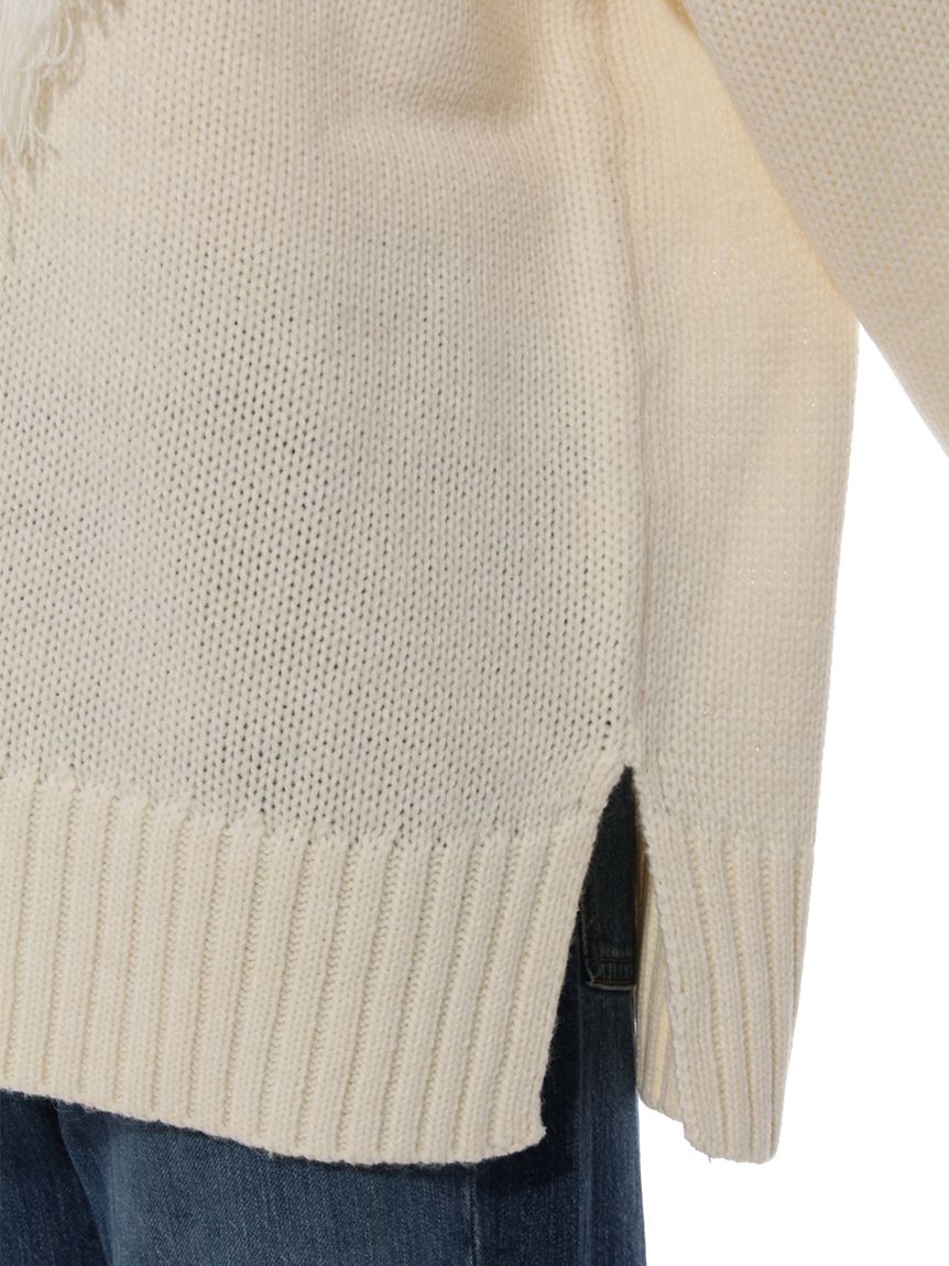 アメリカンホリック AMERICAN HOLIC フリンジケーブルニットプルオーバー （OffWhite） OffWhite