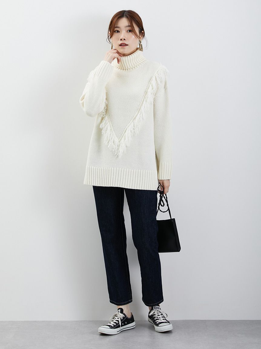 アメリカンホリック AMERICAN HOLIC フリンジケーブルニットプルオーバー （OffWhite） OffWhite