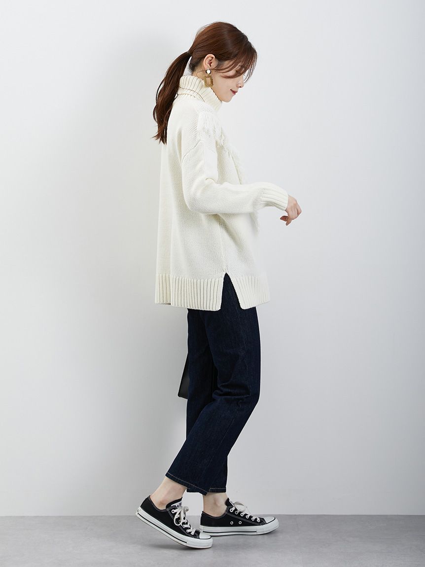 アメリカンホリック AMERICAN HOLIC フリンジケーブルニットプルオーバー （OffWhite） OffWhite