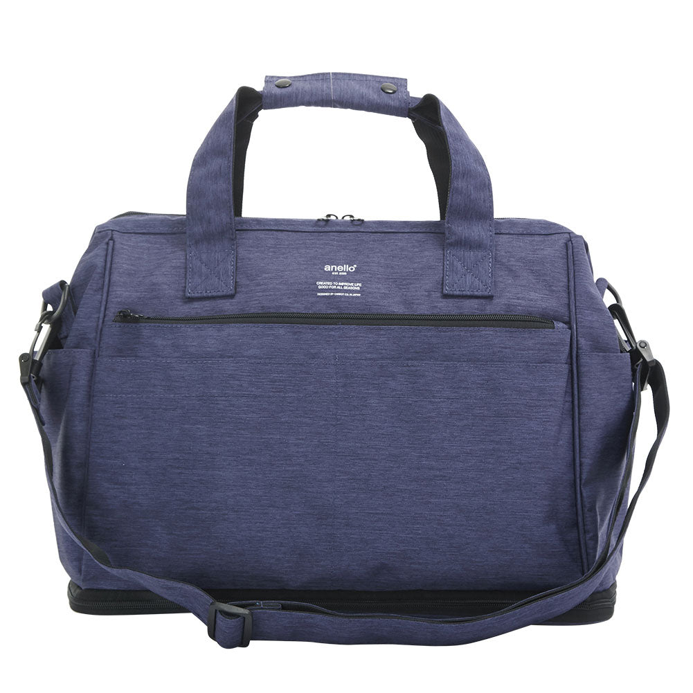 アネロ anello アネロ anello リップストップ 杢調ポリ 2WAY 拡張ボストンバッグ AT-C2611,ネイビー