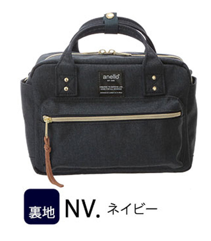 アネロ anello アネロ anello #AT-C1223 杢調ポリエステルキャンバス2WAYミニボストン,NV.ネイビー