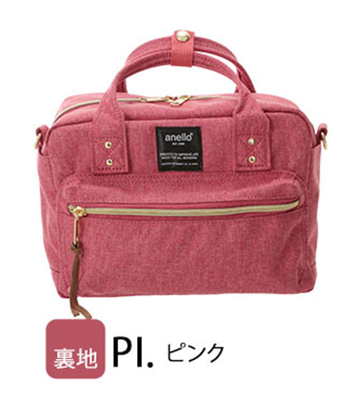 アネロ anello アネロ anello #AT-C1223 杢調ポリエステルキャンバス2WAYミニボストン,PI.ピンク