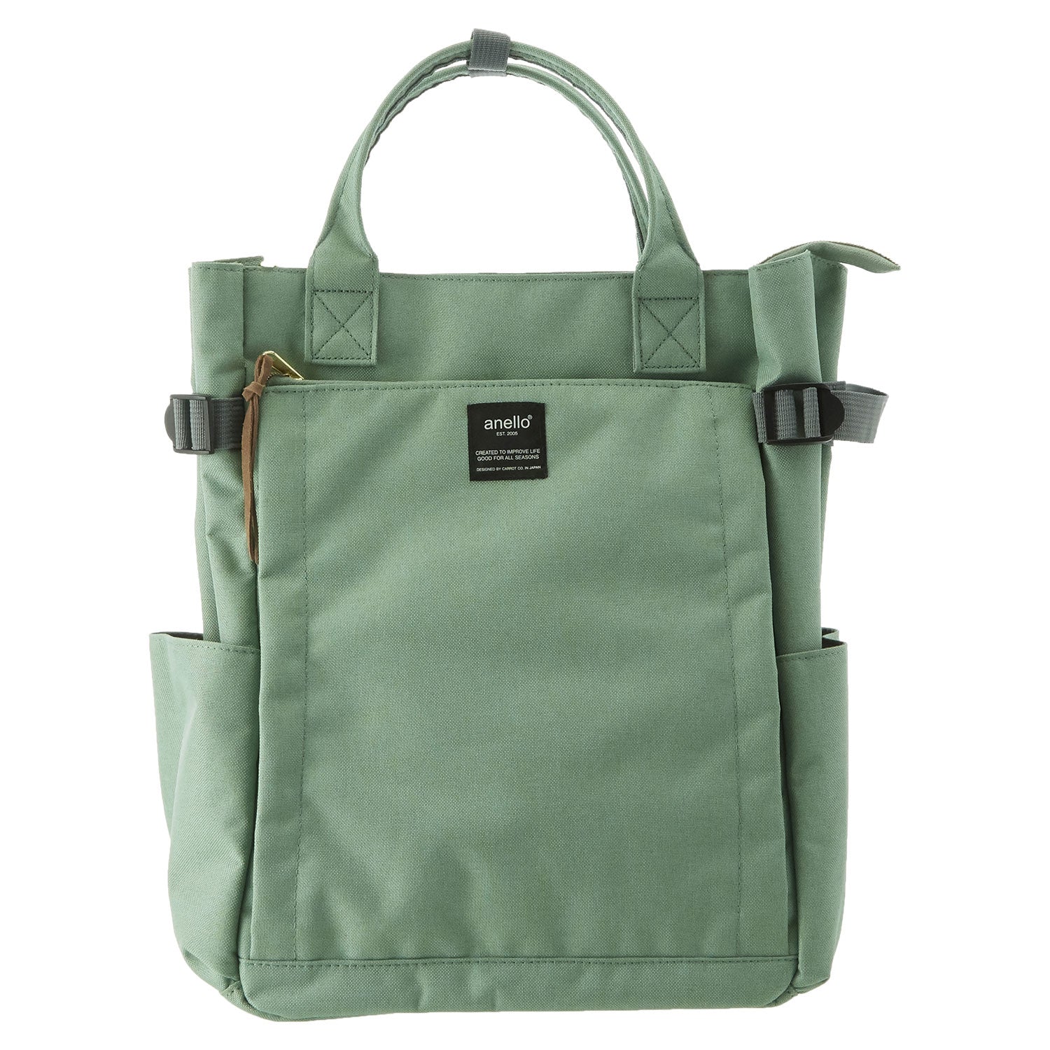 アネロ anello anello アネロ 杢調ポリキャンバス 10ポケット2WAYリュック AT-C1225,MGR.Mグリーン