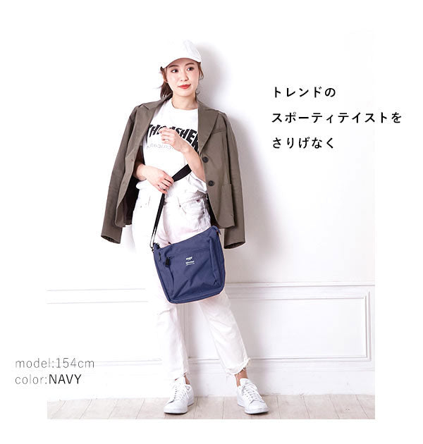 アネロ anello アネロ anello リップストップ杢調ポリ 縦型ショルダーバッグ AT-H1812