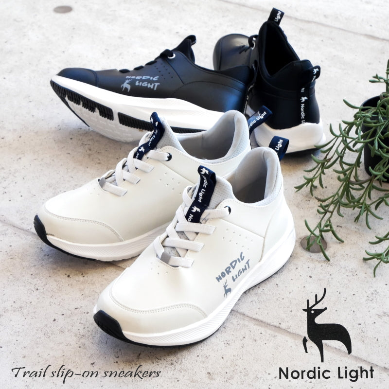 アンテロープ antelope Nordic Light ノルディックライト  スニーカー ミドルカット スリッポン ゴム紐 軽量 3e 防滑 （ブラック） ブラック