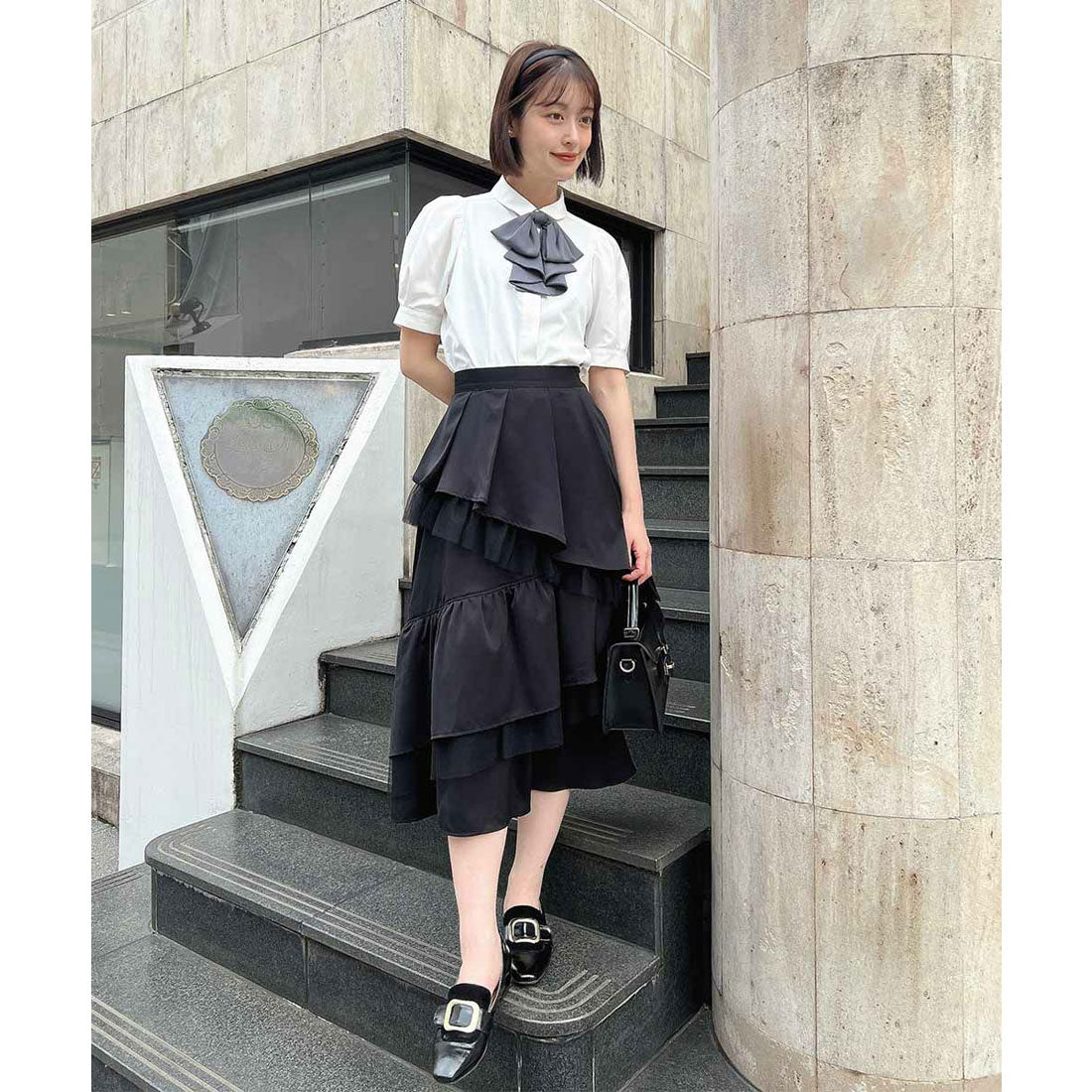 アンアナザーアンジェラス an another angelus 【WEB限定】ベルトフラップハンドバッグ （BLACK） BLACK