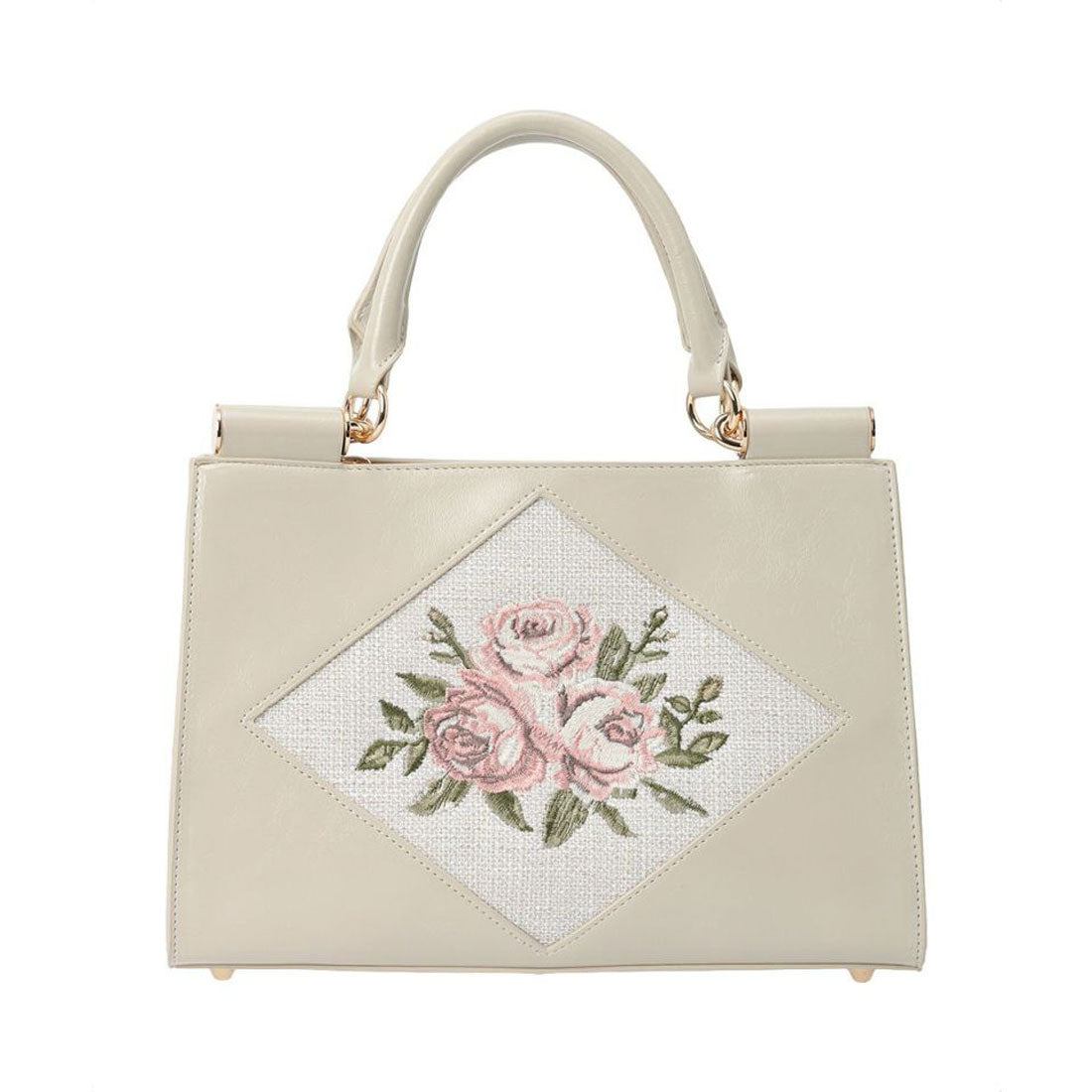 アンアナザーアンジェラス an another angelus 【大人気！】ローズ刺繍トートバッグ （IVORY） IVORY