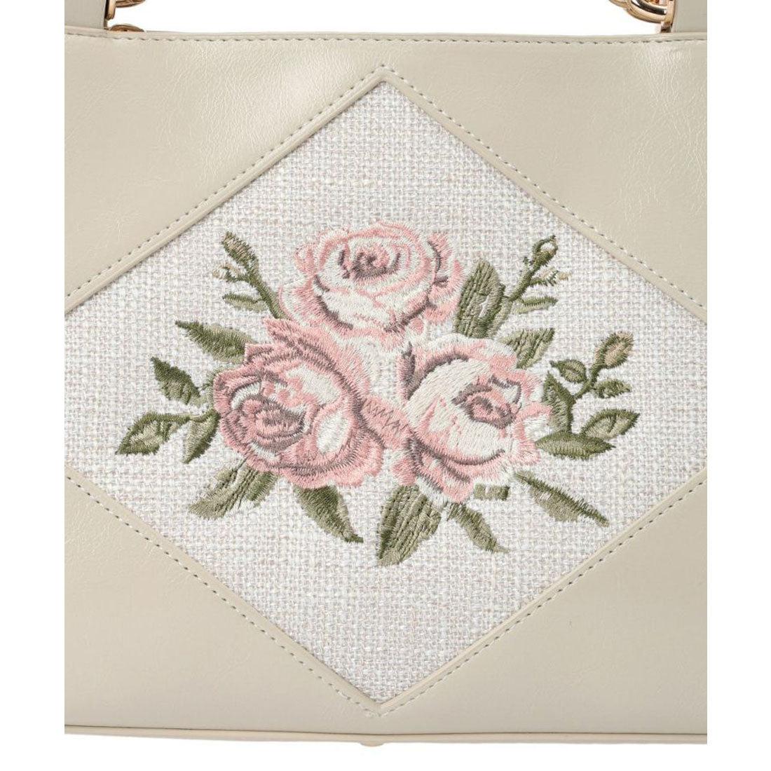アンアナザーアンジェラス an another angelus 【大人気！】ローズ刺繍トートバッグ （IVORY） IVORY