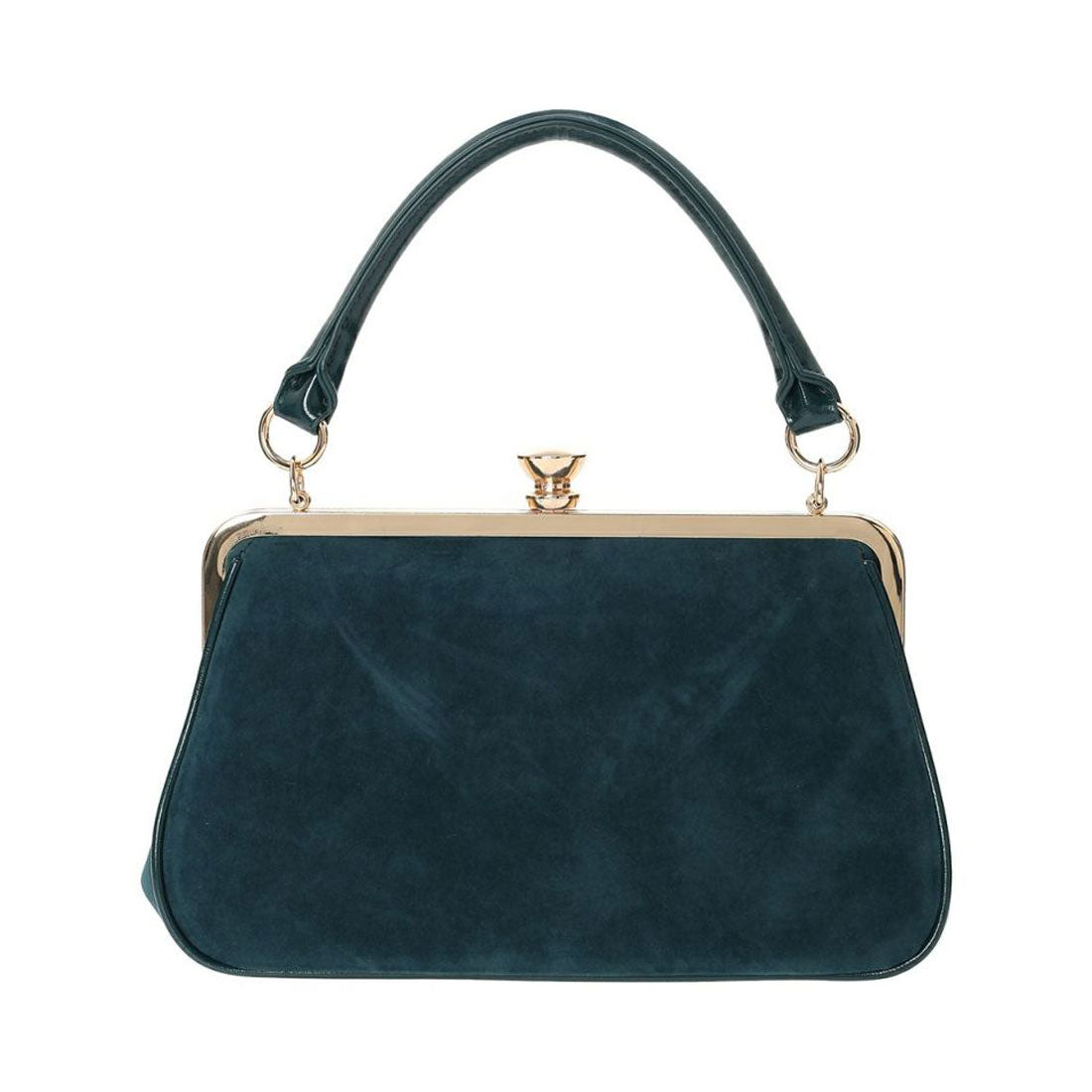 アンアナザーアンジェラス an another angelus フレームローズ刺繍クロップドがま口バッグ （BLUE GREEN） BLUE GREEN