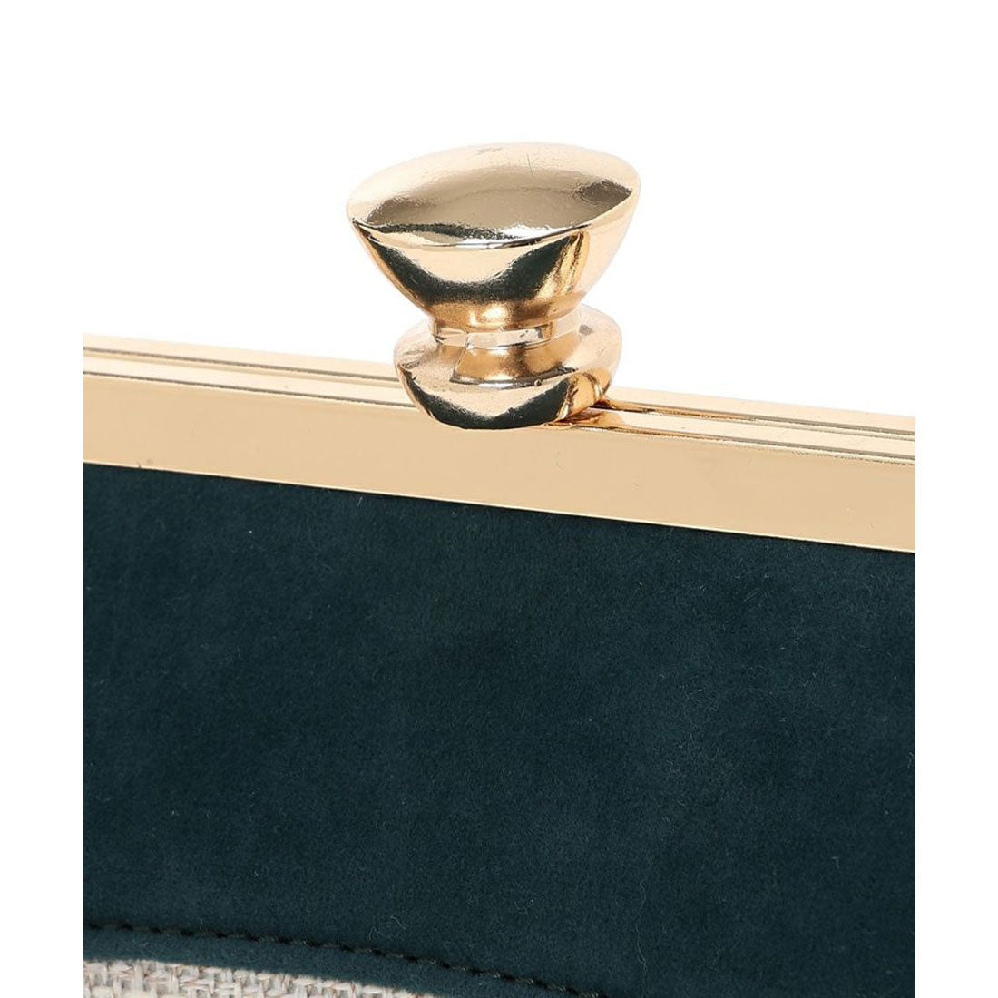 アンアナザーアンジェラス an another angelus フレームローズ刺繍クロップドがま口バッグ （BLUE GREEN） BLUE GREEN