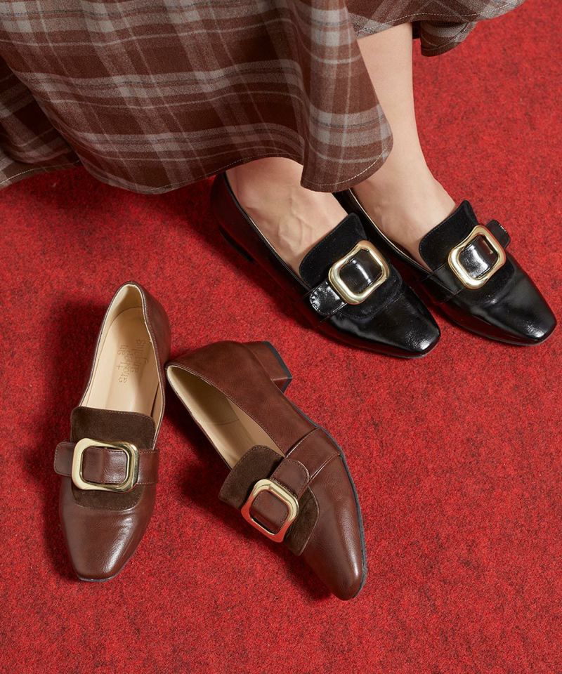 アンアナザーアンジェラス an another angelus バックル使いローヒールシューズ