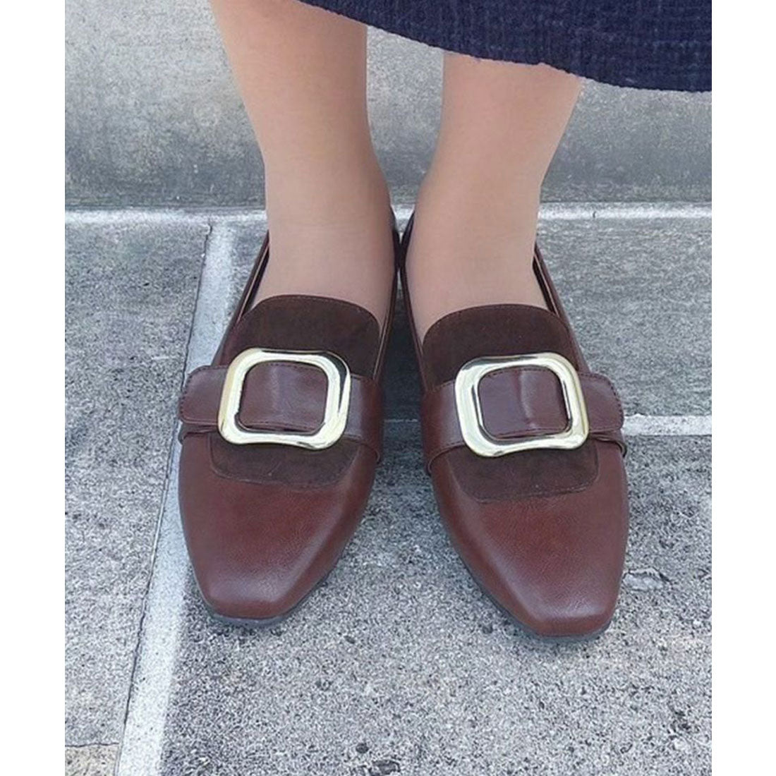 アンアナザーアンジェラス an another angelus バックル使いローヒールシューズ