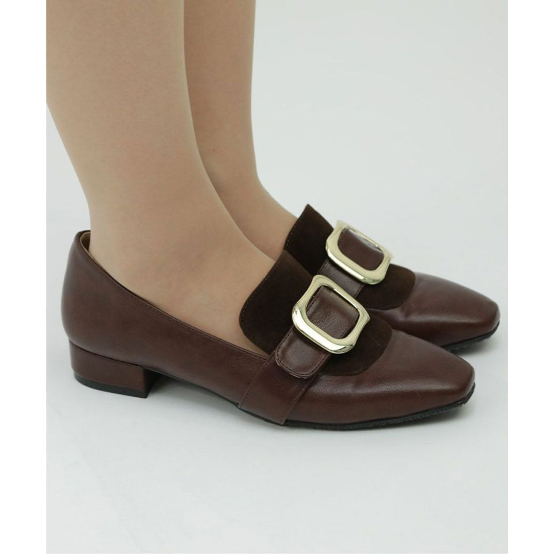 アンアナザーアンジェラス an another angelus バックル使いローヒールシューズ