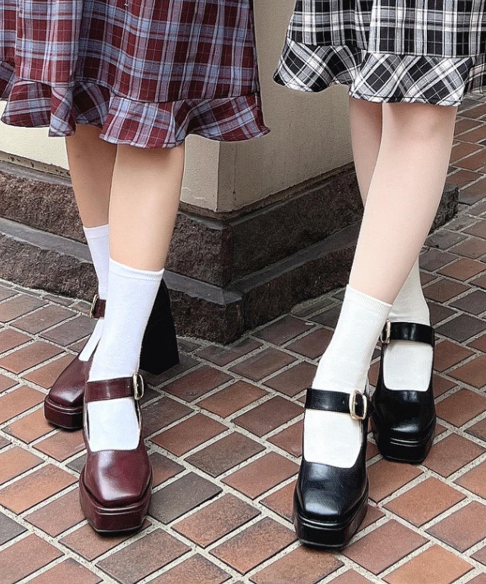 アンアナザーアンジェラス an another angelus 楽天ガールズアワード 【モデル着用】ワンストラップ厚底ヒールパンプス （BROWN） BROWN