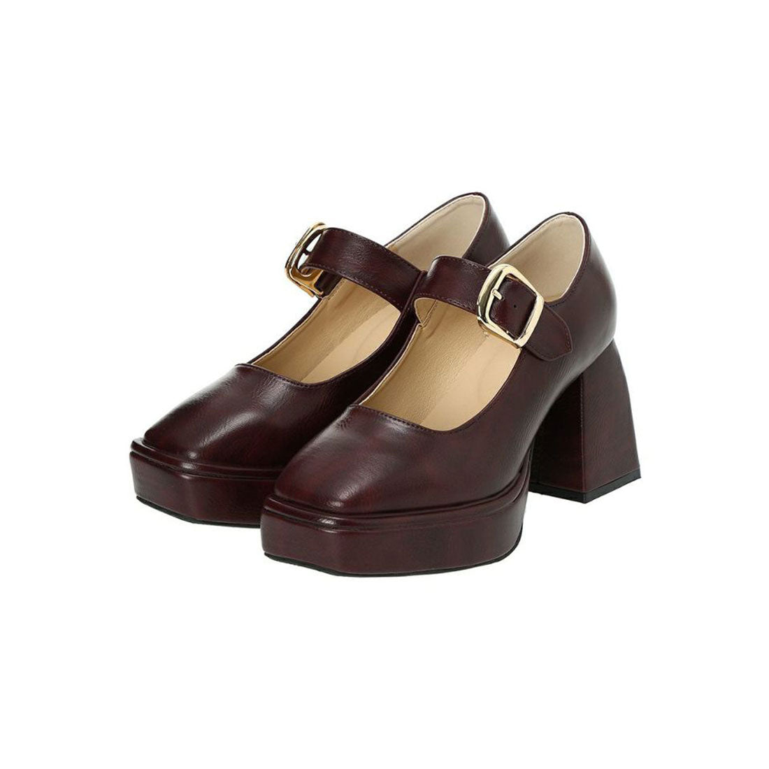 アンアナザーアンジェラス an another angelus 楽天ガールズアワード 【モデル着用】ワンストラップ厚底ヒールパンプス （BROWN） BROWN