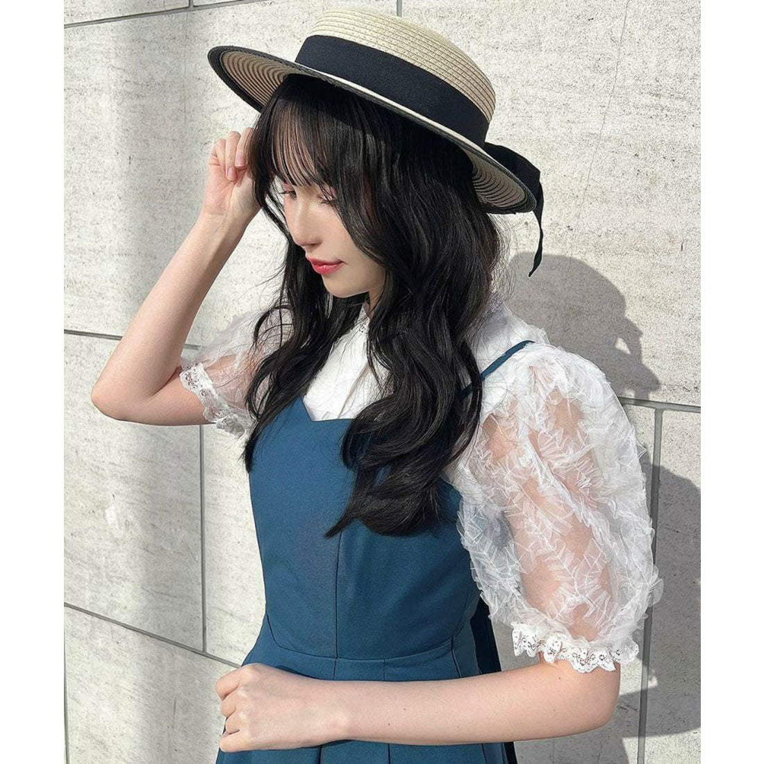 アンアナザーアンジェラス an another angelus 【洗える】バック カッティング キャミ ワンピース  （BLUE GREEN） BLUE GREEN