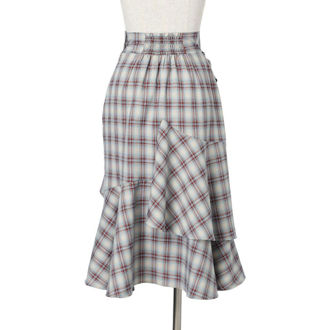 an another angelus an another angelus Rakuten Girls Award 【Model Worn Product】 Checked Draped Ruffle Skirt 【Washable】