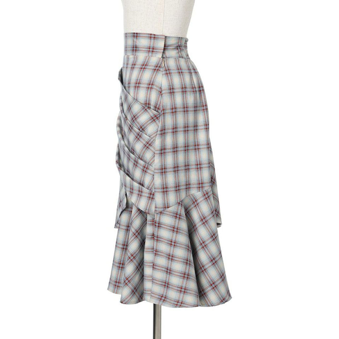 an another angelus an another angelus Rakuten Girls Award 【Model Worn Product】 Checked Draped Ruffle Skirt 【Washable】