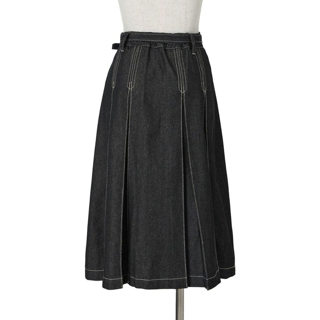 アンアナザーアンジェラス an another angelus ベルト付きボックスタックデニムスカート【洗える】 （L/BLUE） L/BLUE