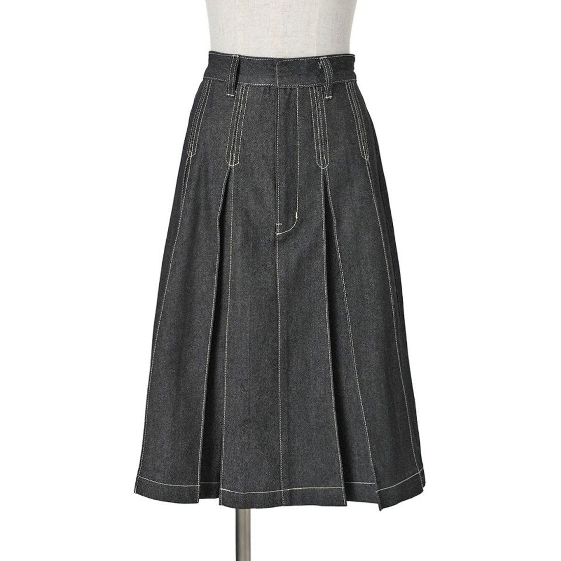 アンアナザーアンジェラス an another angelus ベルト付きボックスタックデニムスカート【洗える】 （L/BLUE） L/BLUE