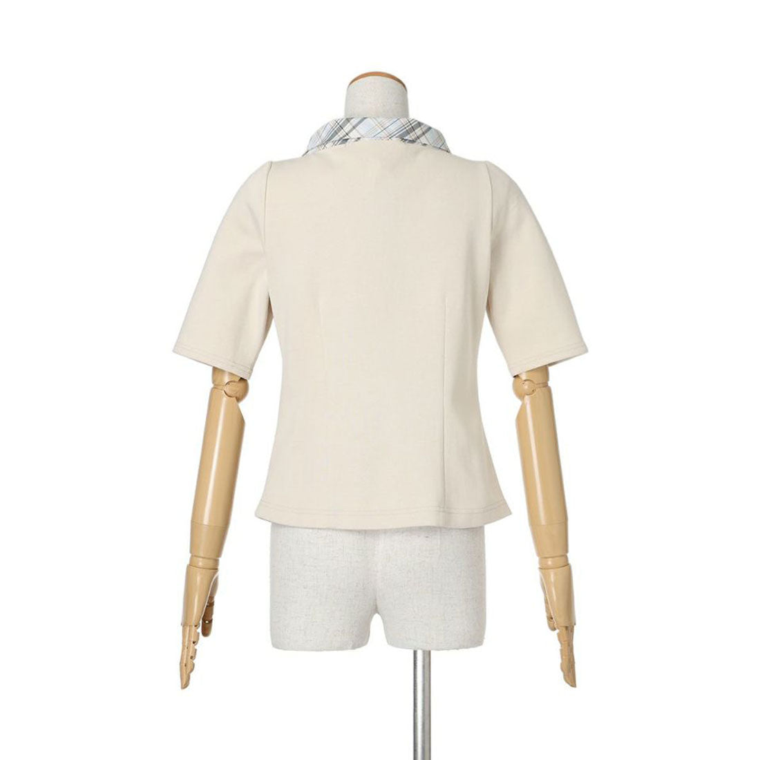 アンアナザーアンジェラス an another angelus 楽天ガールズアワード 【モデル着用商品】【洗える】チェックリボンタイカットトップス （LAV×WH） LAV×WH