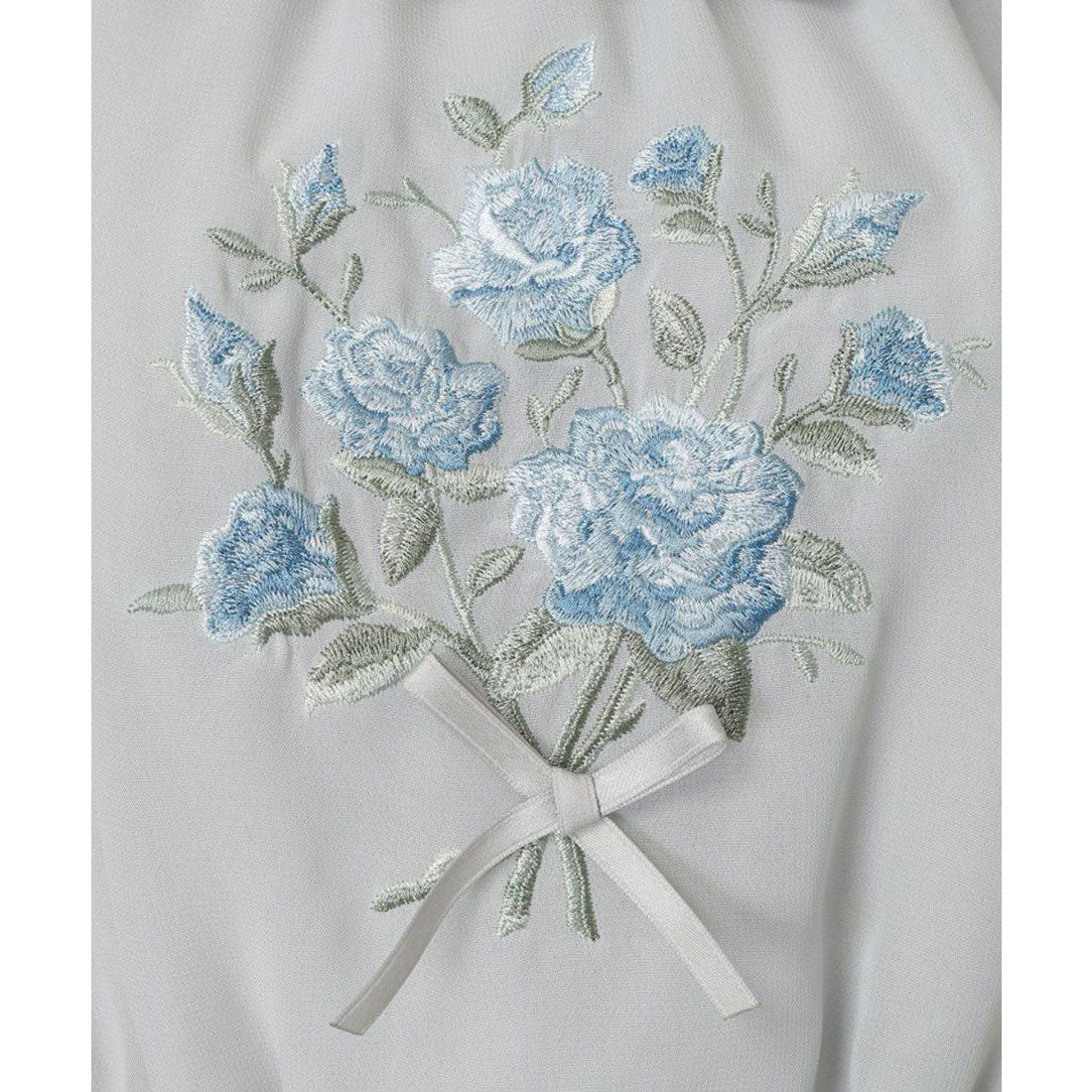 アンアナザーアンジェラス an another angelus ブーケ刺繍オフショルブラウス【洗える】 （BLUE GRAY） BLUE GRAY