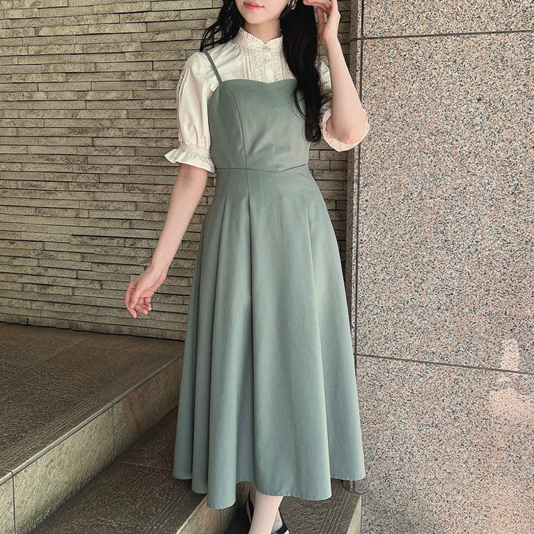 アンアナザーアンジェラス an another angelus 【洗える/新色】バックカッティングキャミワンピース （L/GREEN） L/GREEN