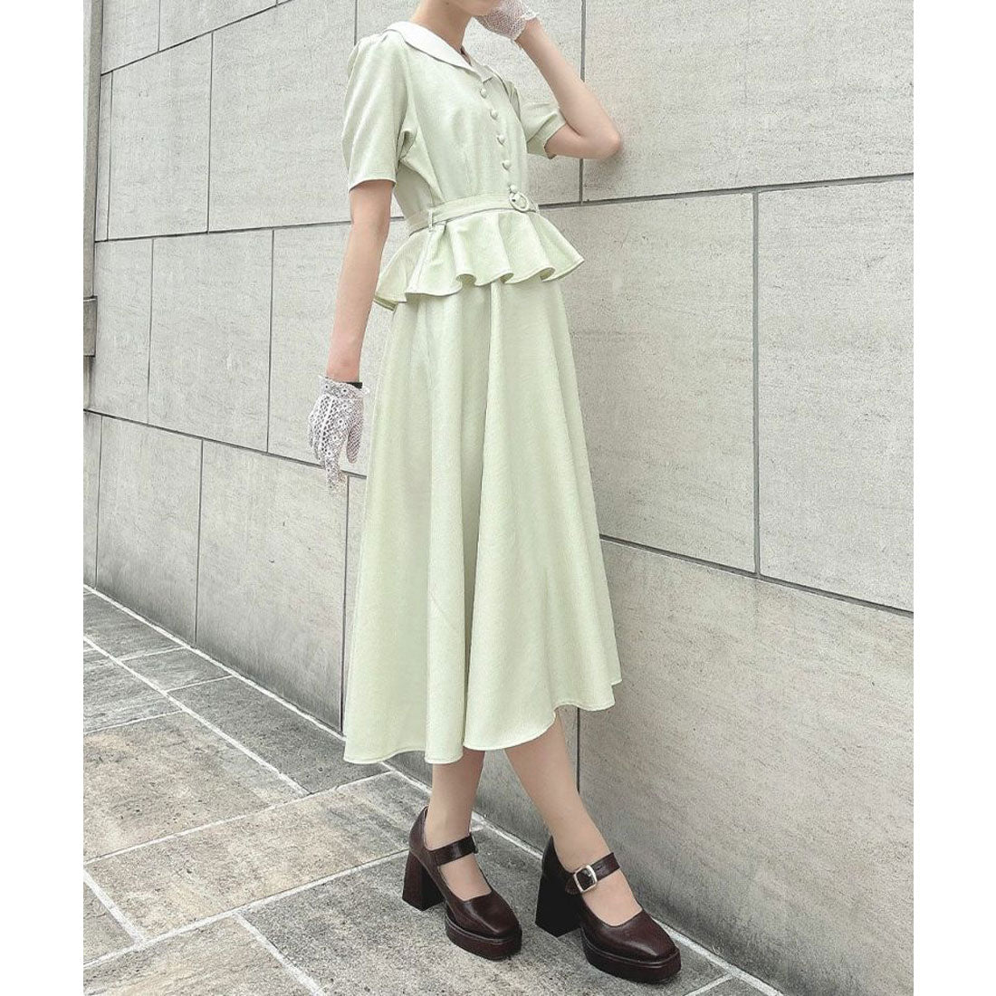 アンアナザーアンジェラス an another angelus クレリックペプラムワンピース （L/GREEN） L/GREEN
