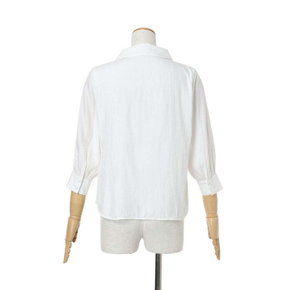 アンアナザーアンジェラス an another angelus 【洗える】ショールカラーボウタイブラウス （BLUE GRAY） BLUE GRAY