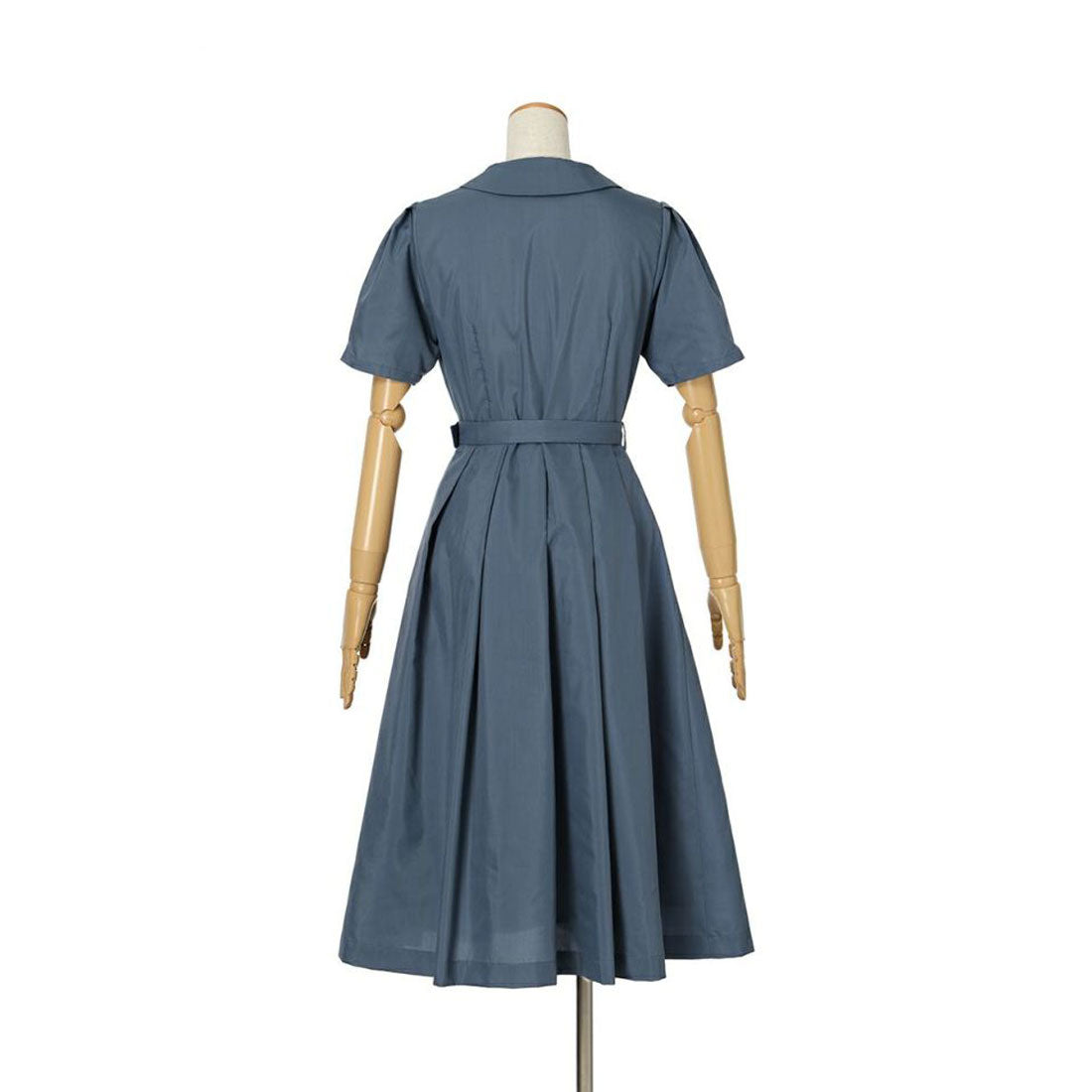 アンアナザーアンジェラス an another angelus 【洗える】レトロ釦使い開衿シャツワンピース （OFF×NAVY） OFF×NAVY