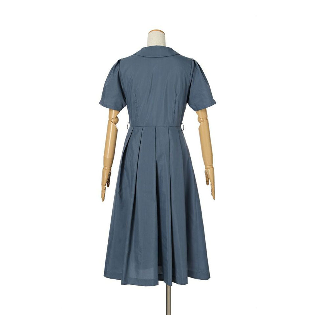 アンアナザーアンジェラス an another angelus 【洗える】レトロ釦使い開衿シャツワンピース （OFF×NAVY） OFF×NAVY