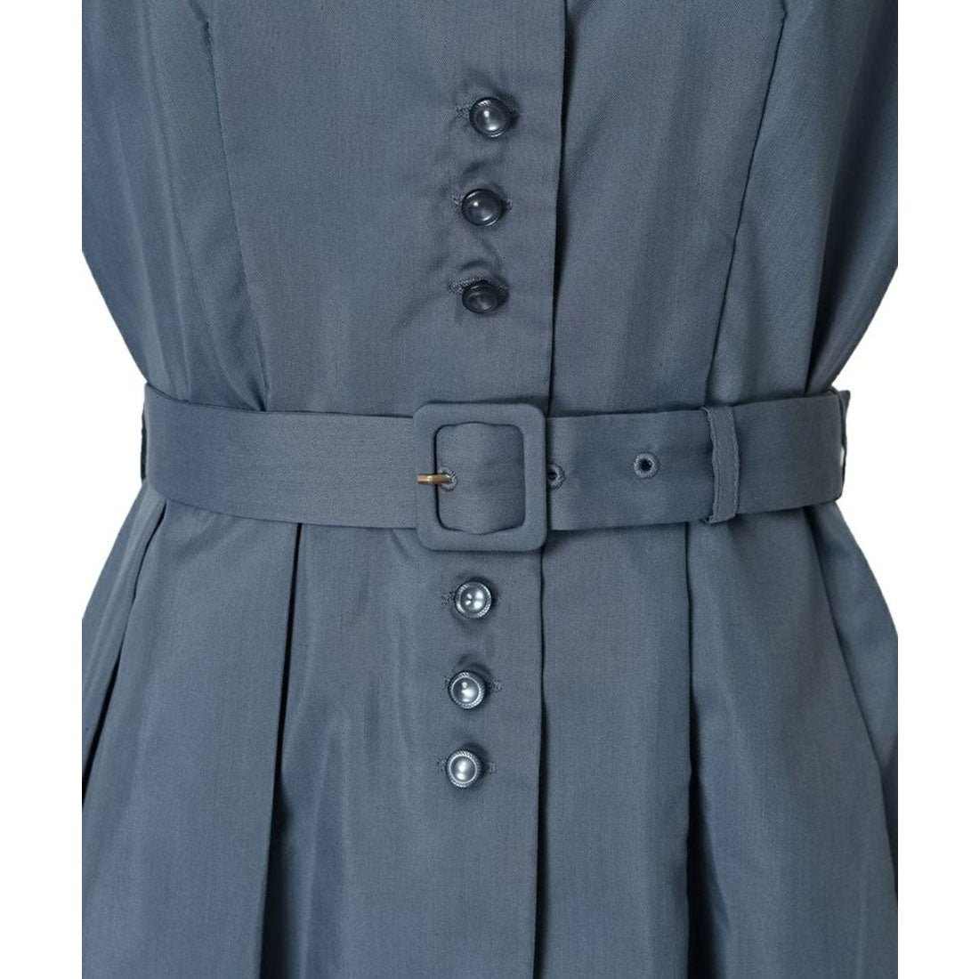 アンアナザーアンジェラス an another angelus 【洗える】レトロ釦使い開衿シャツワンピース （OFF×NAVY） OFF×NAVY