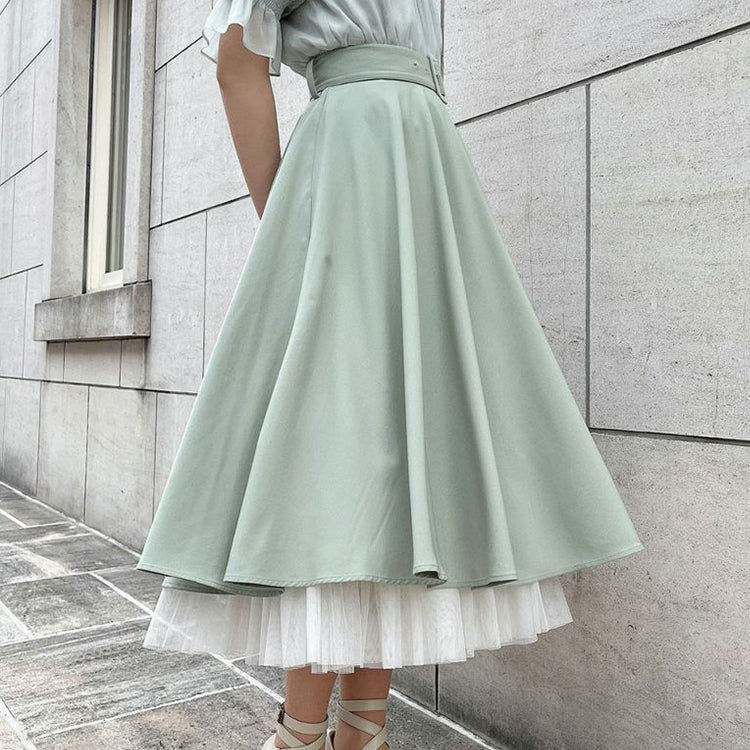 アンアナザーアンジェラス an another angelus 【洗える・接触冷感】パニエサーキュラースカート （L/GREEN） L/GREEN