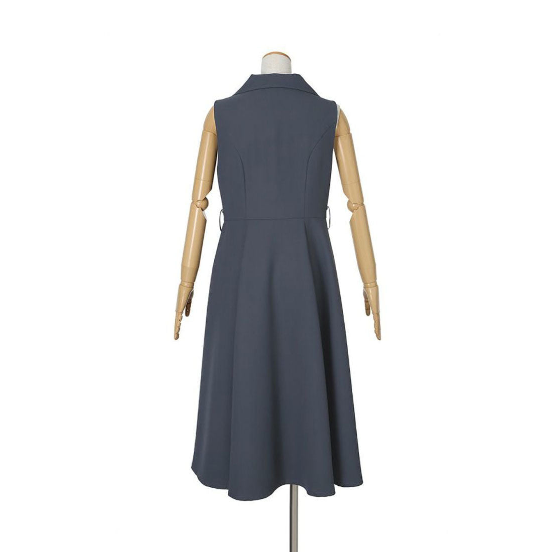 アンアナザーアンジェラス an another angelus 【洗える】ベルト付き開衿ジレワンピース （GRAY） GRAY