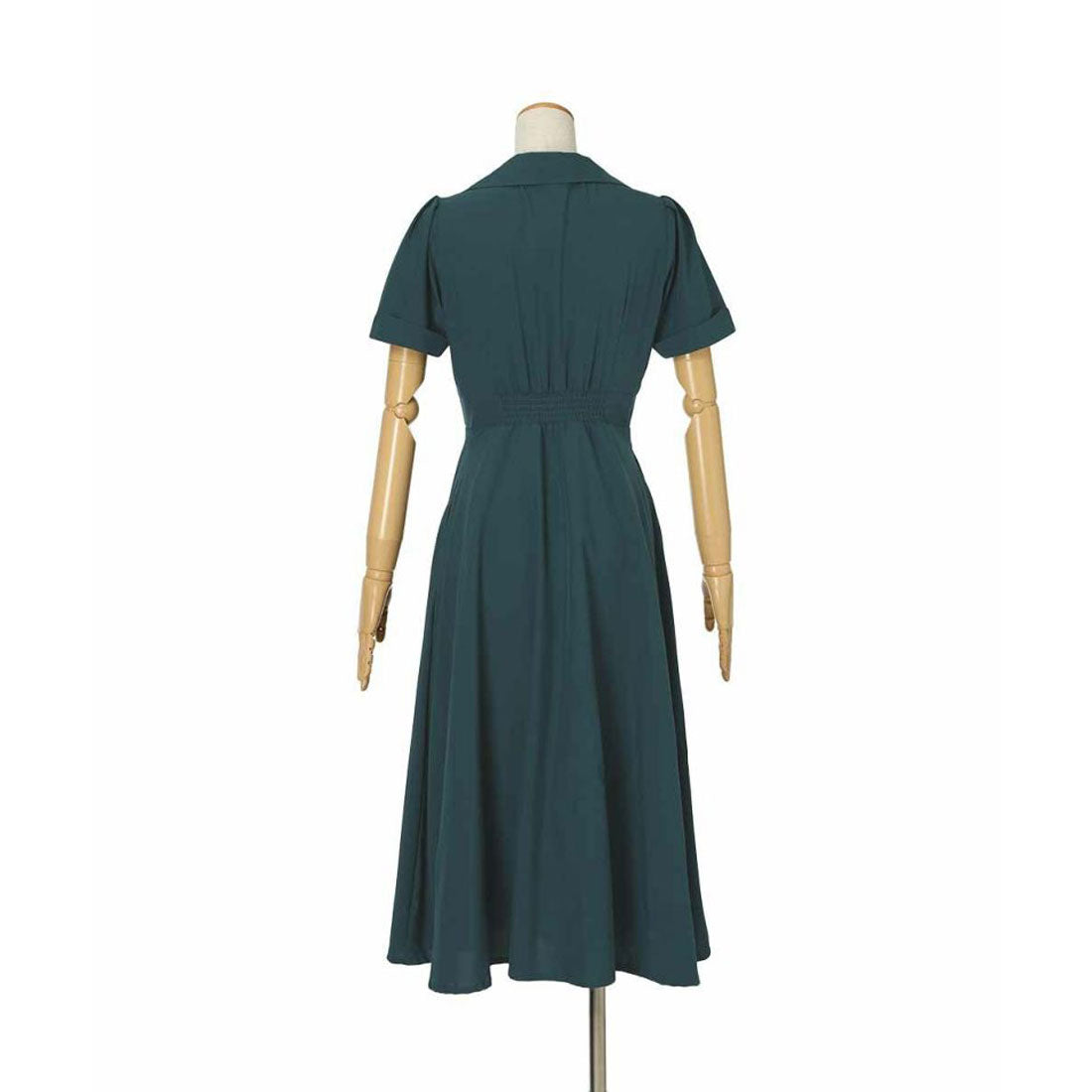 アンアナザーアンジェラス an another angelus 【洗える】ローズ刺繍衿ワンピース （BLUE GREEN） BLUE GREEN