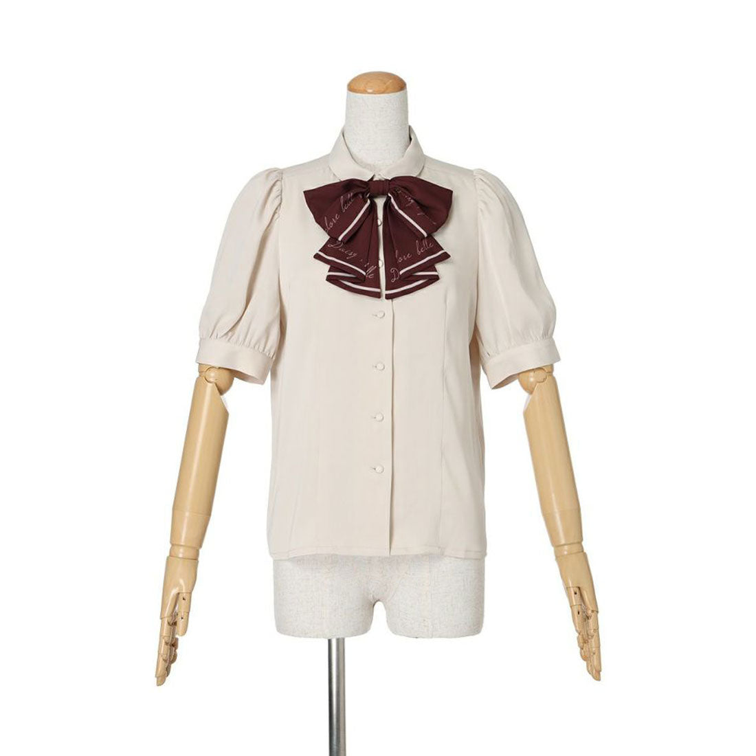 アンアナザーアンジェラス an another angelus 【洗える】スカーフ風ラッフルリボンタイ付きブラウス （L/BEIGE） L/BEIGE