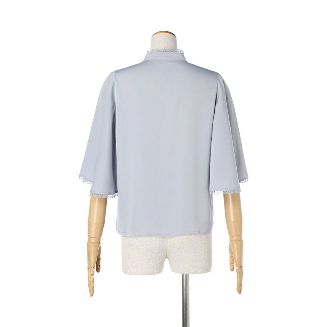 アンアナザーアンジェラス an another angelus レース使いケープスリーブブラウス （BLUE GRAY） BLUE GRAY