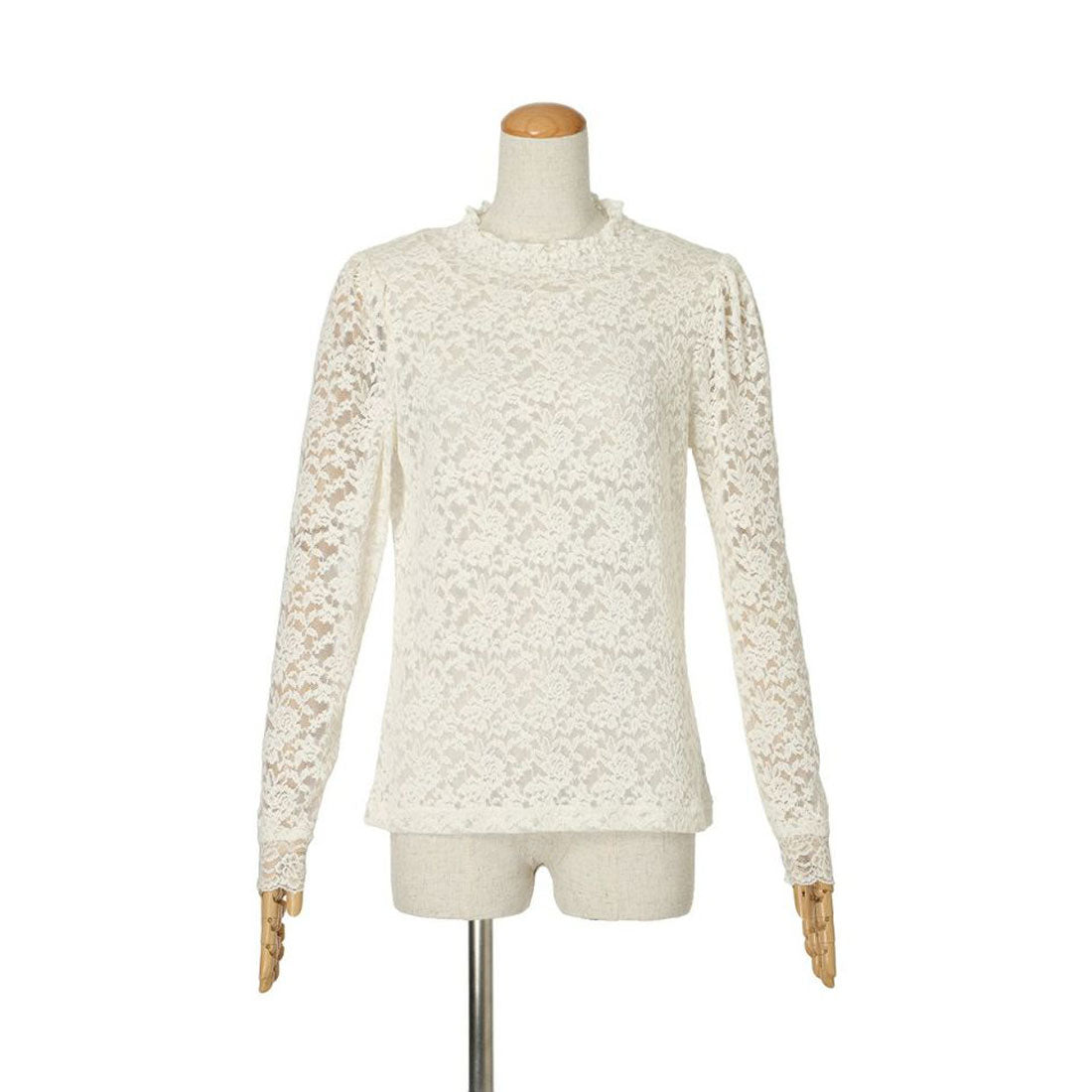 アンアナザーアンジェラス an another angelus 【洗える】ローズレース長袖トップス （OFF WHITE） OFF WHITE