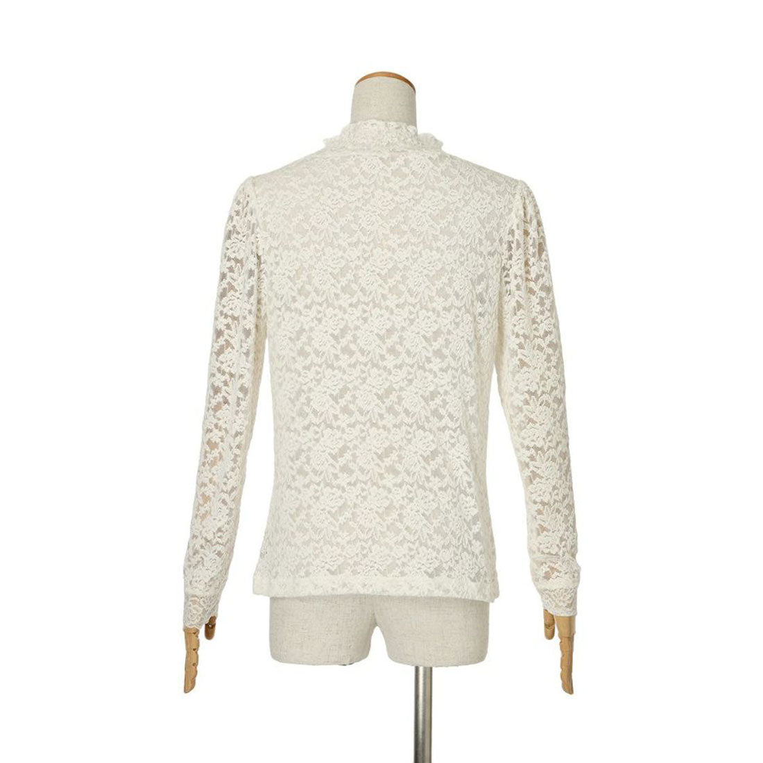 アンアナザーアンジェラス an another angelus 【洗える】ローズレース長袖トップス （OFF WHITE） OFF WHITE