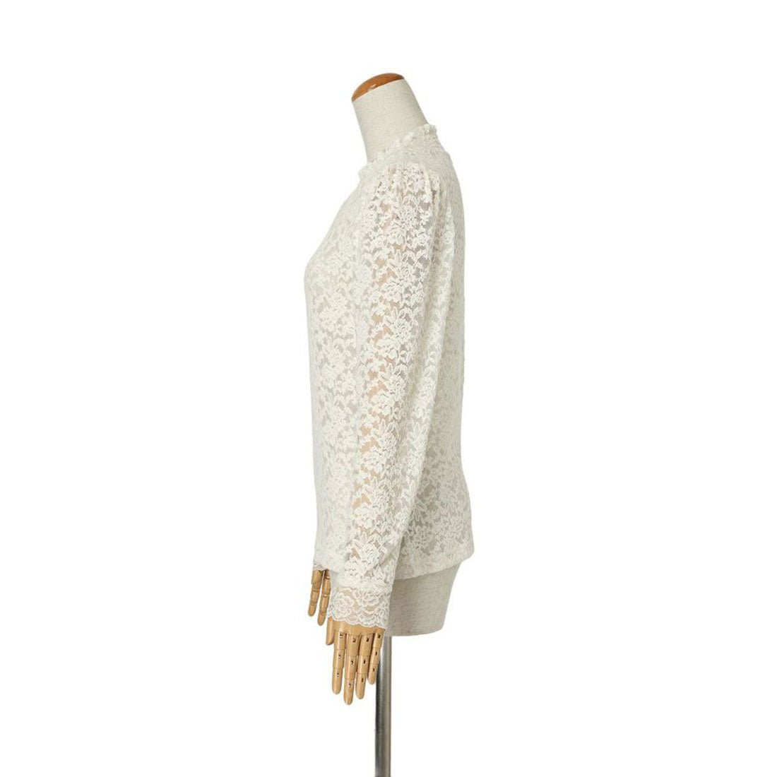 アンアナザーアンジェラス an another angelus 【洗える】ローズレース長袖トップス （OFF WHITE） OFF WHITE