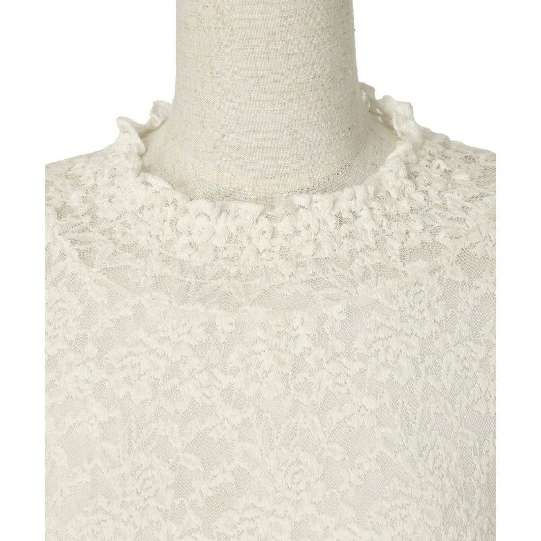 アンアナザーアンジェラス an another angelus 【洗える】ローズレース長袖トップス （OFF WHITE） OFF WHITE