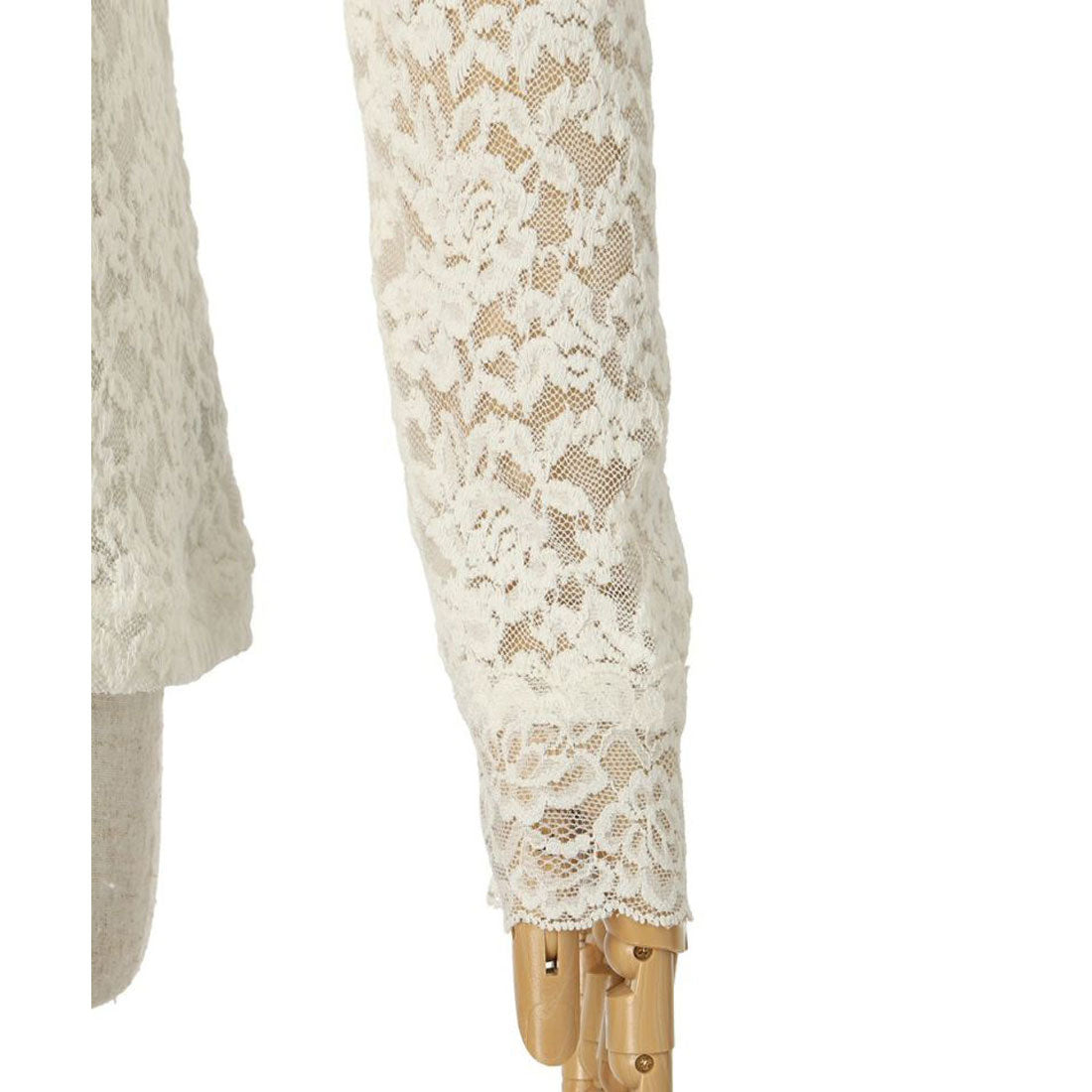 アンアナザーアンジェラス an another angelus 【洗える】ローズレース長袖トップス （OFF WHITE） OFF WHITE
