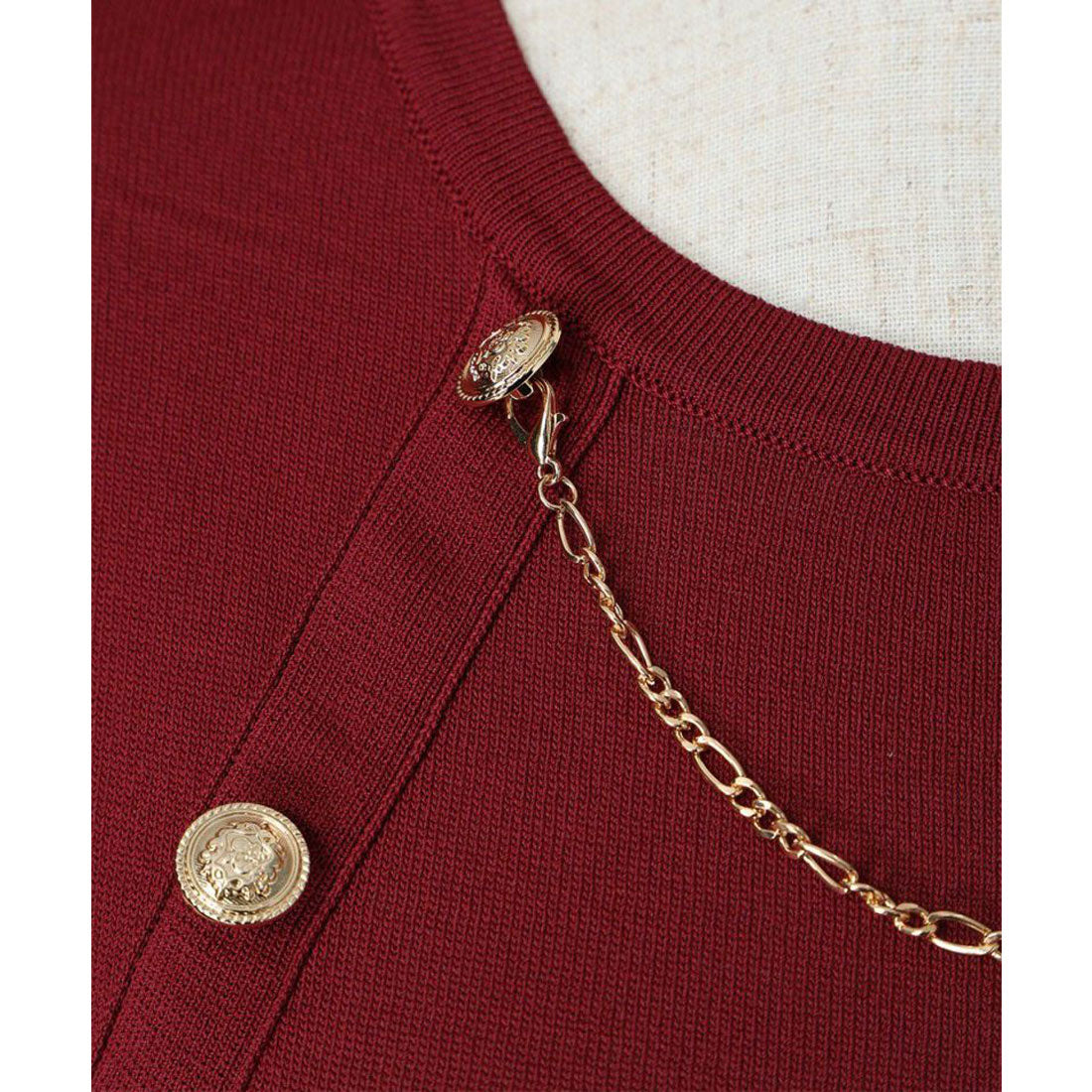 アンアナザーアンジェラス an another angelus 【洗える】チェーン付きダブル釦2wayケープニット （L/BEIGE） L/BEIGE